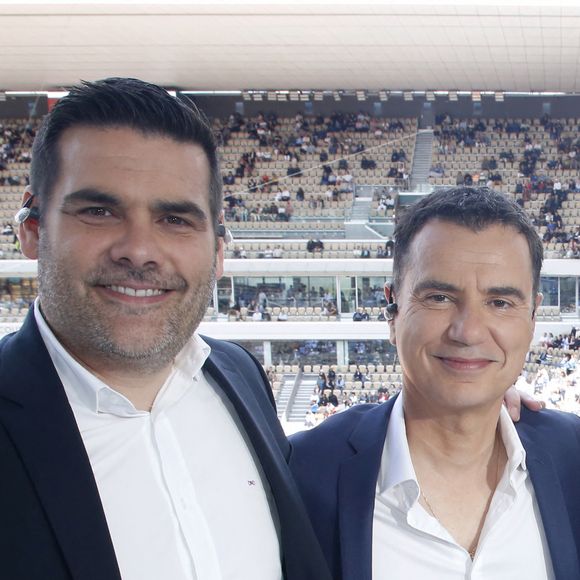 Exclusif - Matthieu Lartot et Laurent Luyat - Plateau de France Télévision lors des Internationaux de France de Tennis de Roland Garros 2024 - Jour 1 à Paris le 26 Mai 2024. © Bertrand Rindoff / Bestimage 