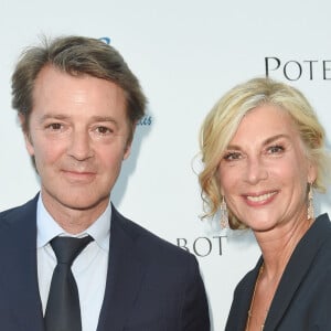 Michèle Laroque et son compagnon François Baroin - Soirée du 90ème anniversaire de Line Renaud sur le Bateau Potel et Chabot "Pavillon Seine" à Paris le 2 juillet 2018. © Coadic Guirec/Bestimage