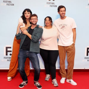 Shirine Boutella, Xavier Lacaille, Melha Bedia et Victor Belmondo - Photocall de "Miskina, la pauvre" lors de la 24ème édition du Festival de la Fiction TV de La Rochelle. Le 14 septembre 2022 © Patrick Bernard / Bestimage