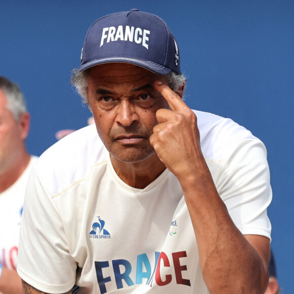 Yannick Noah va devenir de nouveau papa.
Yannick Noah, coach de l'équipe de France paralympique de tennis fauteuil lors de la rencontre de tennis fauteuil entre S.Houdet et M.delaPuente en quart de finale des jeux paralympiques Paris. © Dominique Jacovides / Bestimage