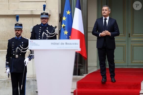 Passation de pouvoir entre l'ancien ministre de l'intérieur, Gérald Darmanin et son successeur, Bruno Retailleau, au ministère de l'intérieur à Paris, Paris, le 23 septembre 2024. © Stéphane Lemouton / Bestimage