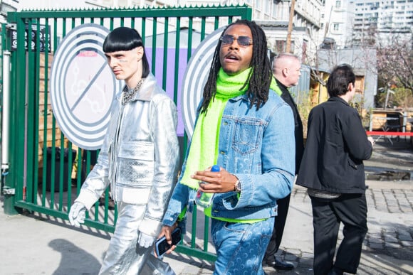 Koba LaD et Aime Simone - Arrivées au défilé de mode Femmes prêt-à-porter automne-hiver 2024/2025 "Marine Serre" lors de la fashion week de Paris. Le 4 mars 2024 © Baptiste Autissier / Panoramic / Bestimage  Arrivals at the Women PAP F/W 2024/2025 "Marine Serre" fashion show in Paris. On March 4, 2024