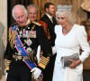 La reine Camilla est l'éternel soutien du roi Charles III ! 
Le roi Charles III d'Angleterre et la reine consort Camilla Parker Bowles lors de l'ouverture officielle du parlement britannique au palais de Westminster à Londres. © Eddie Mulholland / WPA Pool / Bestimage 