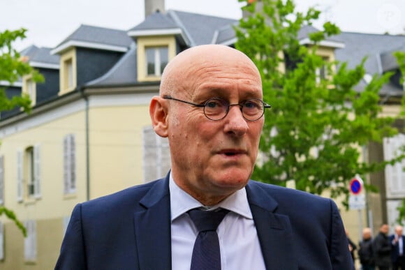 Bernard Laporte - Obsèques de l'ancien président de la Fédération Française de Rugby et de World Rugby, Bernard Lapasset en la cathédrale Notre-Dame-de-la-Sède de Tarbes, France, le 9 mai 2023. © Christophe De Prada/Bestimage