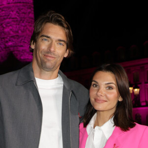 Camille Lacourt et sa compagne Alice Detollenaere - Lancement de la campagne Octobre Rose 2024 sur la Place Vendôme à Paris le 30 septembre 2024, autour d'un spectacle magique et émouvant, mettant en scène des femmes concernées, mis en scène par Amir pour le coup d'envoi de la campagne annuelle de lutte contre les cancers du sein. © Coadic Guirec/Bestimage