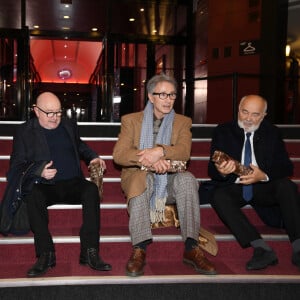 César d'anniversaire pour le Splendide - Michel Blanc, Thierry Lhermitte, Gérard Jugnot lors de la pressroom (press room) remise des prix lors de la 46ème cérémonie des César à l'Olympia à Paris le 12 mars 2021 © Pascal le Segretain / Pool / Bestimage 