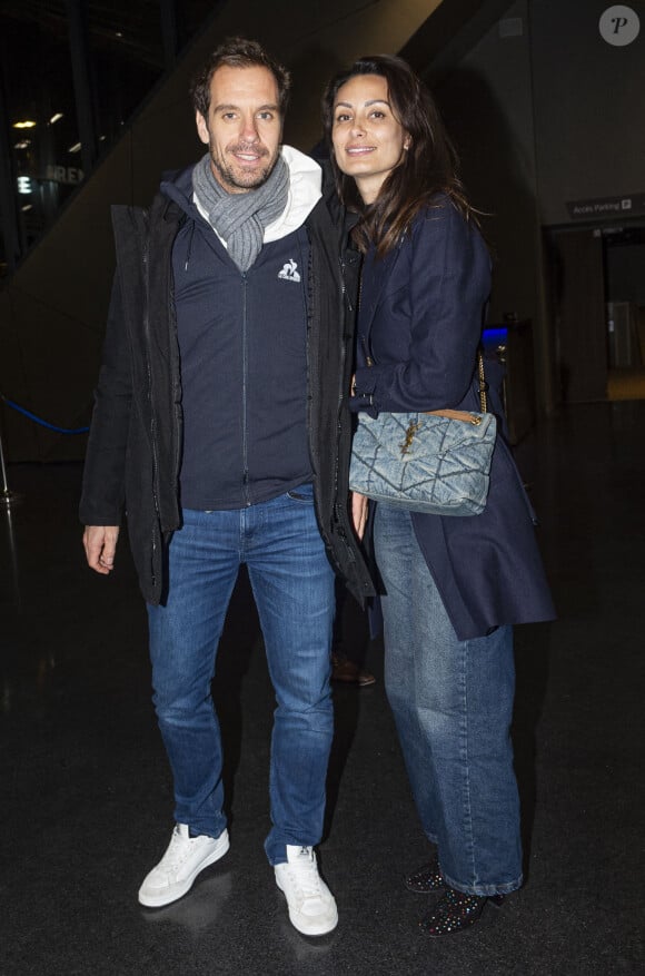 Richard Gasquet et sa compagne Clementine - Célébrités assistent aux combats de MMA, Professional Fighters League Europe (PFL) à l’accord Arena de Bercy à Paris le 7 mars 2024. © Pierre Perusseau/Bestimage