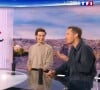 Invité sur le plateau du JT de TF1 ce dimanche 13 octobre 2024, l'heureux papa de quatre enfants s'est naturellement livré sur sa nouvelle apparence...
Tahar Rahim face à Audrey Crespo-Mara aux côtés de Grand Corps Malade sur le plateau du JT de TF1 ce dimanche 13 octobre 2024.