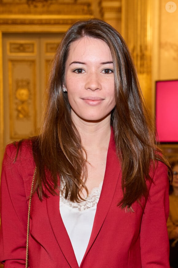 Emilie Broussouloux évoque leurs enfants 
Exclusif - Émilie Broussouloux - Cérémonie des Trophées du MédiaClub'Elles dans les salons de l'Hôtel de Lassay à Paris le 9 février. Cette soirée récompense les femmes et les hommes ayant oeuvré pour une meilleure représentation des femmes dans les médias. © Cyril Moreau/Bestimage