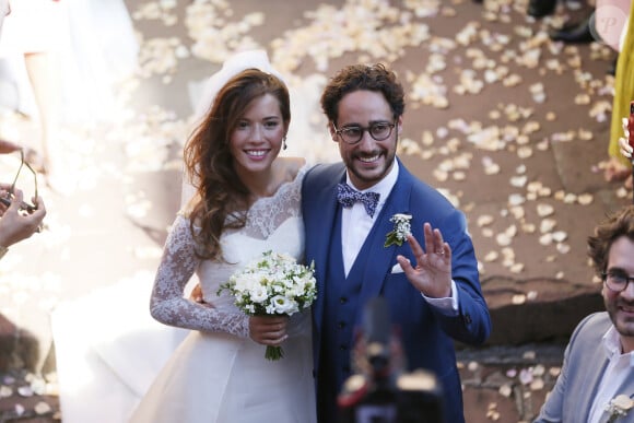 Mariage de Thomas Hollande et de la journaliste Emilie Broussouloux l'église de Meyssac en Corrèze, près de Brive, ville d'Emiie. Le 8 Septembre. © Patrick Bernard-Guillaume Collet / Bestimage