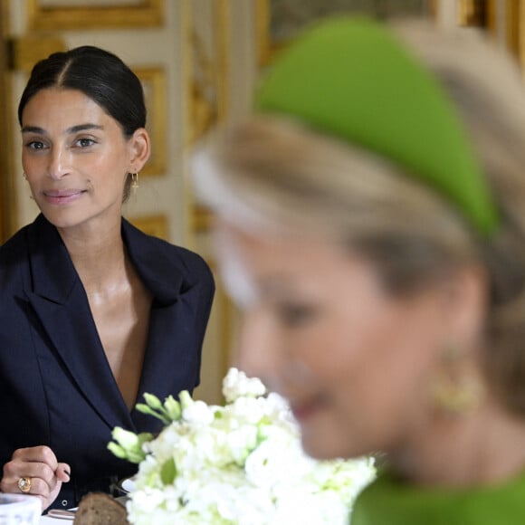 Même son de cloche pour la journaliste et ex-reine de beauté belge Tatiana Silva, qui goûtera prochainement pour la première fois aux joies de la maternité...
L'animatrice de télévision belge Tatiana Silva lors déjeuner de travail avec les acteurs français et belges de l'industrie créative et culturelle à l'Hôtel de Ville de Paris, France, le 15 octobre 2024, le deuxième jour de la visite officielle du couple royal belge en France. © Didier Lebrun/Pool/Photonews/Bestimage 