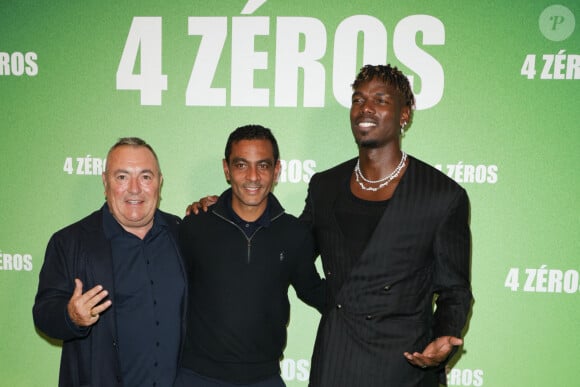 Fabien Onteniente, Fabrice Abriel et Paul Pogba - Avant-première du film "4 Zéros" au cinéma Pathé Palace à Paris le 15 octobre 2024. © Coadic Guirec/Bestimage