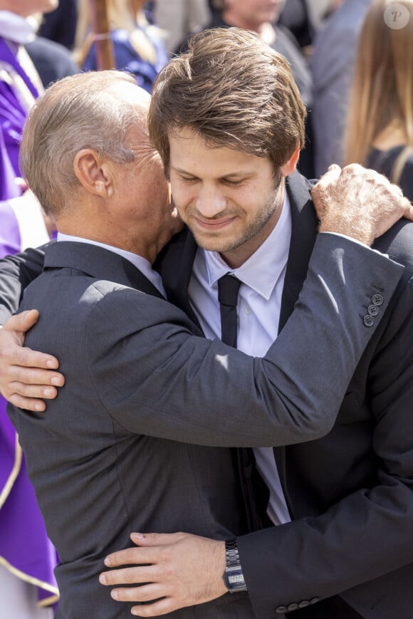 Alessandro Belmondo - Sorties - Obsèques de Jean-Paul Belmondo en l'église Saint-Germain-des-Prés, à Paris le 10 septembre 2021. © Cyril Moreau / Bestimage 