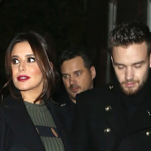 Cheryl Cole (Cheryl Fernandez-Versini) enceinte et son compagnon Liam Payne à la sortie de la chorale de Noël de l'église de St James à Londres. 29 November 2016