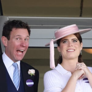 Jack Brooksbank et sa femme la princesse Eugenie d'York - La famille royale d'Angleterre aux courses hippiques "Royal Ascot 2024" à Ascot. Le 19 juin 2024 © Tim Merry / MirrorPix / Bestimage 