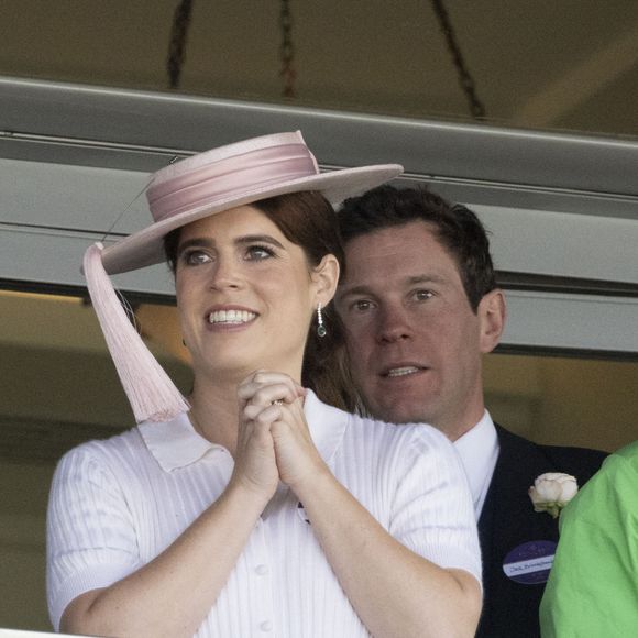 La princesse Eugenie d'York et son mari Jack Brooksbank, - Les célébrités et les membres de la famille royale d'Angleterre assistent au second jour de la course hippique Royal Ascot, le 19 juin 2024. 