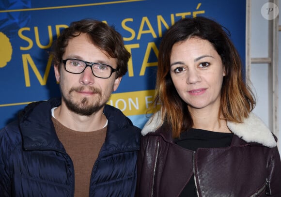 Lorant Deutsch et son épouse Marie-Julie Baup assistant à "Cap sur la Santé Mentale" à La Défense, près de Paris, en France, le 14 mai 2018. Photo par Alain Apaydin/ABACAPRESS.COM