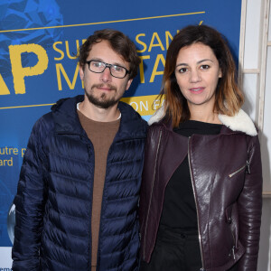 Lorant Deutsch et son épouse Marie-Julie Baup assistant à "Cap sur la Santé Mentale" à La Défense, près de Paris, en France, le 14 mai 2018. Photo par Alain Apaydin/ABACAPRESS.COM