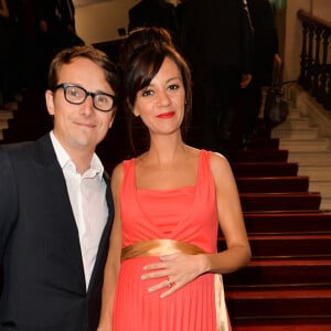 Lorant Deutsch et Marie-Julie Baup arrivant à la 39e cérémonie des César du cinéma qui s'est tenue au Théâtre du Chatelet à Paris, France, le 28 février 2014. Photo par Bernard-Briquet-Orban//ABACAPRESS.COM