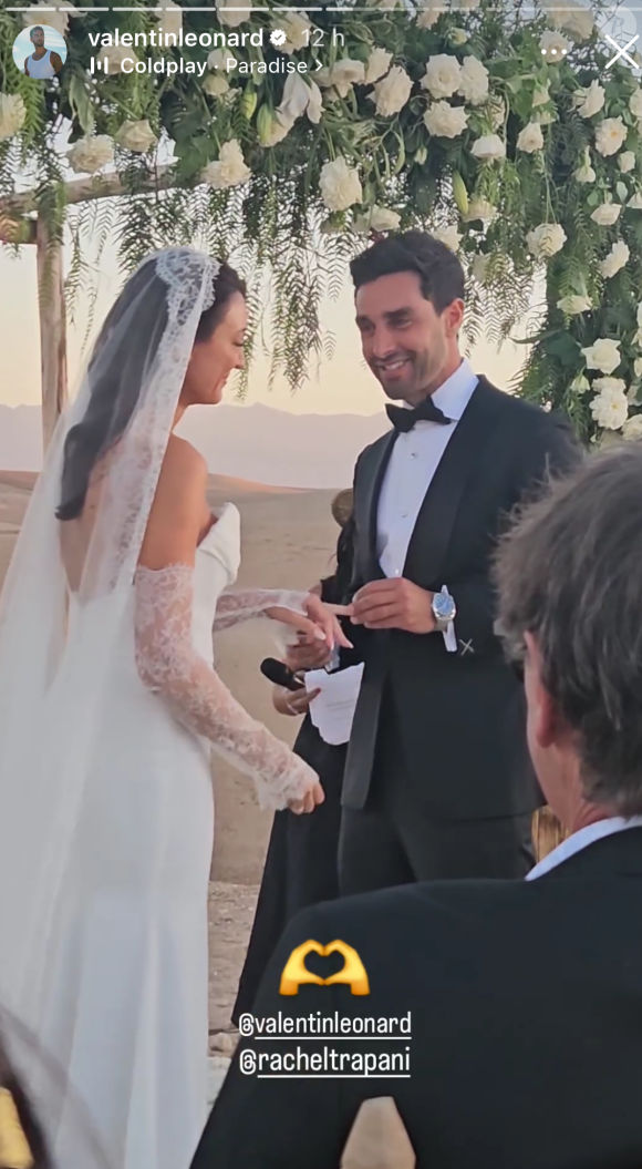 Valentin Leonard partage et repartage des moments de son mariage Rachel Trapani.