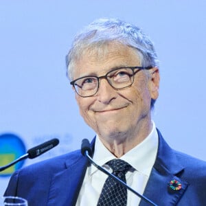 Berlin : Bill Gates, fondateur de la Fondation Gates, s'exprime lors de la conférence "World Health Summit" à l'hôtel Marriott. Photo : Annette Riedl/DPA/ABACAPRESS.COM