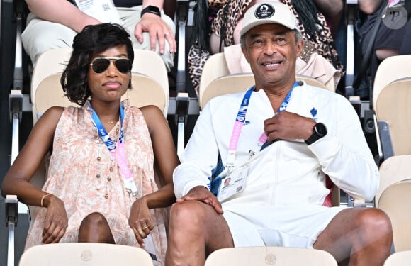 Yannick Noah et sa compagne Malika lors des Jeux Olympiques de Paris 2024. Photo : Laurent Zabulon/ABACAPRESS.COM