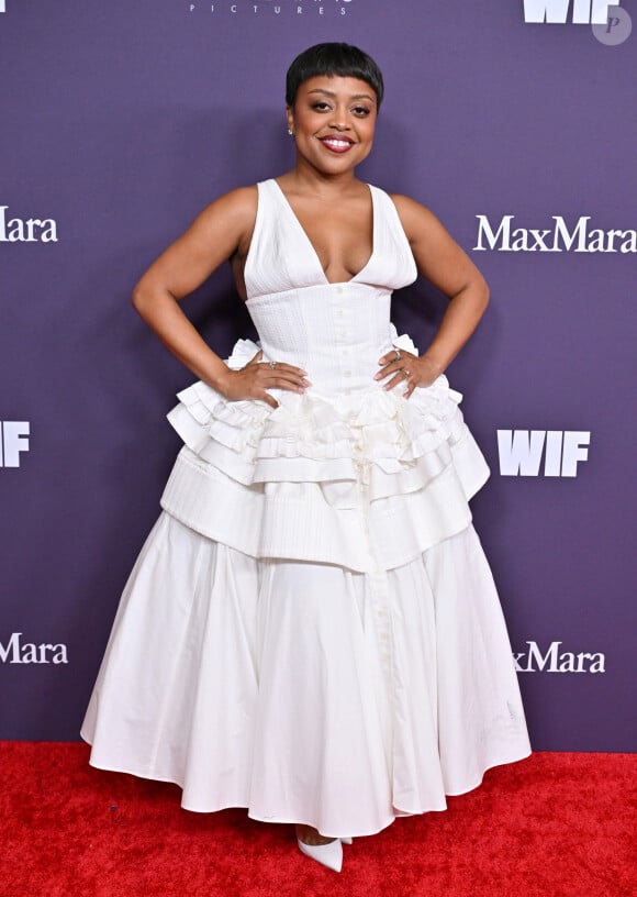 Quinta Brunson au photocall de la soirée Women In Film Annual Gala à l'hôtel Beverly Hilton à Los Angeles le 24 octobre 2024.