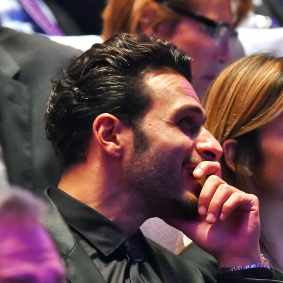 Maxim Nucci (Yodelice) et sa compagne Isabelle Ithurburu - Cérémonie des Sportel Awards qui récompense les plus vidéos de sport et les plus beaux ouvrages illustrés par le sport, à Monaco, le 25 octobre 2016. © Bruno Bebert/Bestimage 