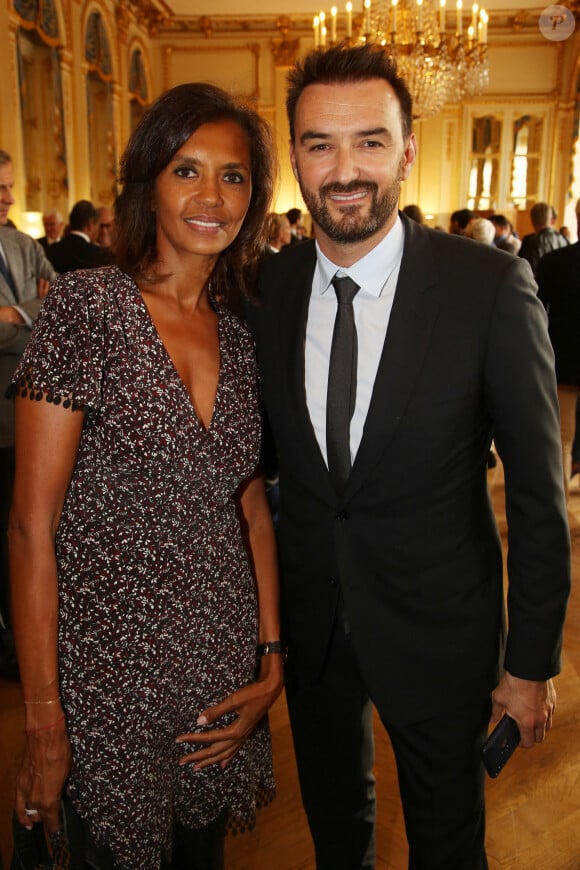 Karine Le Marchand et Cyril Lignac assistant à la cérémonie où Pierre Hermé devient Commandeur des Arts et des Lettres, à Paris, France, le 23 septembre 2019. Photo par Jerome Domine/ABACAPRESS.COM