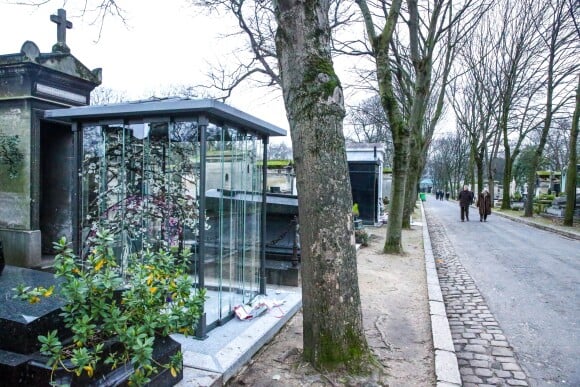 Illustration du caveau familial au cimetière de Montmartre où France Gall rejoindra sa fille Pauline Hamburger et son mari Michel Berger. Paris le 9 janvier 2018.