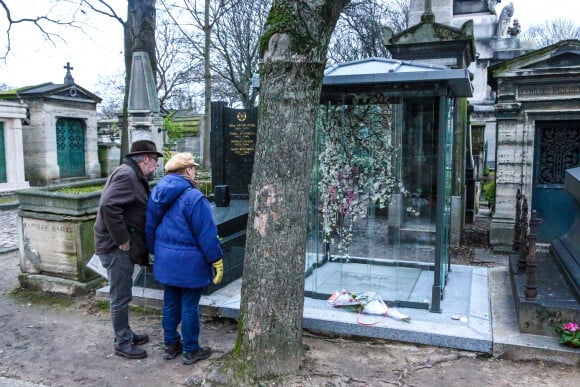 Illustration du caveau familiale au cimetière de Montmartre où France Gall rejoindra sa fille Pauline Hamburger et son mari Michel Berger. Paris le 9 janvier 2018. 