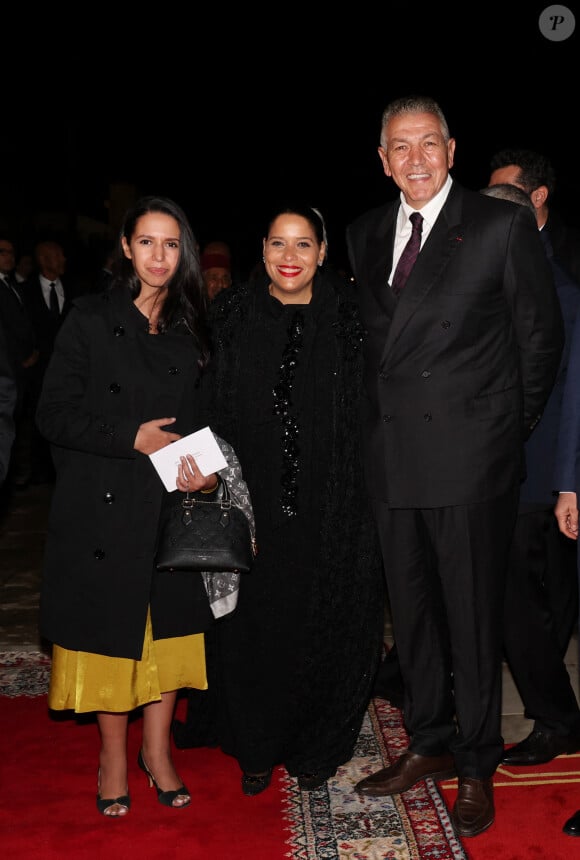 Abdelatif Benazzi et sa femme - Dîner d'Etat offert par sa Majesté le roi Mohammed VI du Maroc en l'honneur du Président de la République Emmanuel Macron et de la première dame Brigitte Macron au Palais Royal de Rabat au Maroc le 29 Octobre 2024. © Dominique Jacovides/Bestimage 