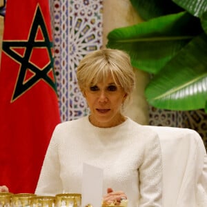 Brigitte Macron lors du banquet d'Etat organisé par le roi Mohammed VI en leur honneur à Rabat au Maroc, le 29 octobre 2024 © Ludovic Marin/Pool/Bestimage