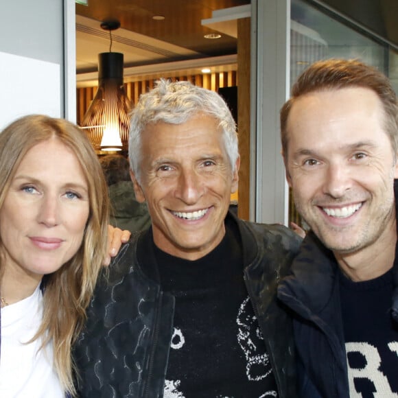 Exclusif - Agathe Lecaron, Nagui et Damien Thévenot - Déjeuner dans la loge de France TV lors des Internationaux de France de Tennis de Roland Garros 2024 - Jour 4 à Paris le 29 Mai 2024. © Bertrand Rindoff / Bestimage