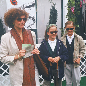 Archives - Marlène Jobert et ses deux filles - Joy et Eva Green - à Roland Garros en 1990.