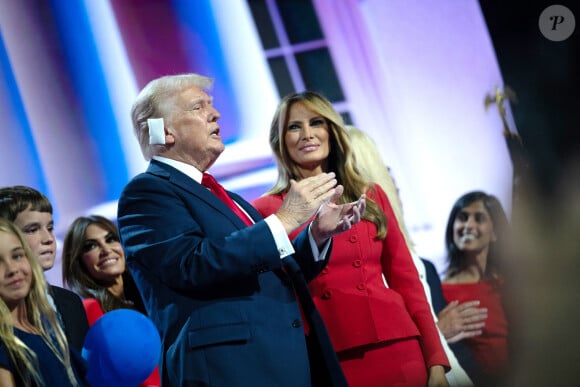 Donald Trump et sa femme Melania Trump en Pennsylvanie. © PPS/Bestimage