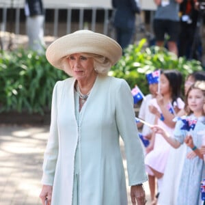 Le roi Charles III d'Angleterre et Camilla Parker Bowles, reine consort d'Angleterre, assistent à une cérémonie à l'église anglicane St. Thomas à Sydney, le 20 octobre 2024. La visite du roi en Australie sera sa première en tant que monarque, et le CHOGM, réunion des chefs de gouvernement du Commonwealth 2024 (21-26 octobre) à Samoa, sera sa première en tant que chef du Commonwealth. 