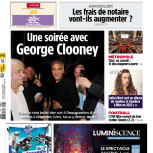 Une de "Nice Matin" du vendredi 8 novembre 2024