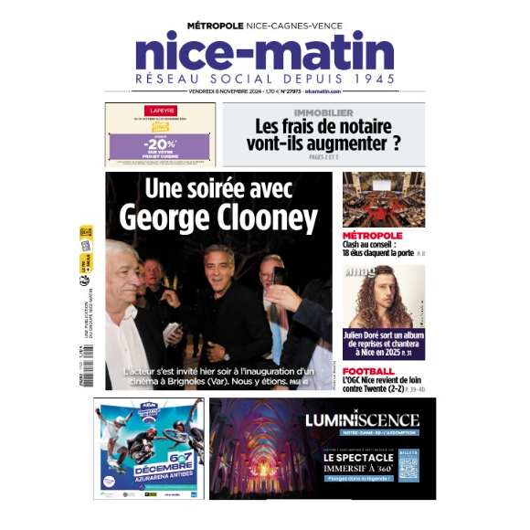 Une de "Nice Matin" du vendredi 8 novembre 2024