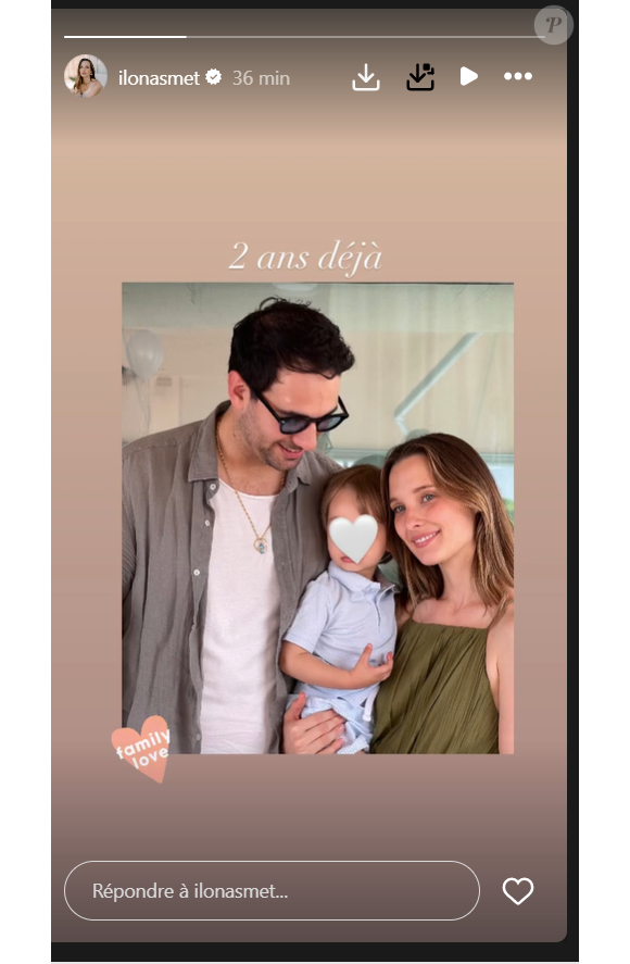 Et le petit Harrison
Ilona Smet avec son mari et son fils, Instagram.