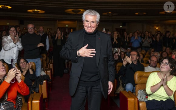 Exclusif - Claude Lelouch - Claude Lelouch fête son 87ème anniversaire sur la scène du Grand Rex à l'occasion de l'avant-première de son film "Finalement" à Paris le 30 octobre 2024. © Pierre Perusseau/Bestimage