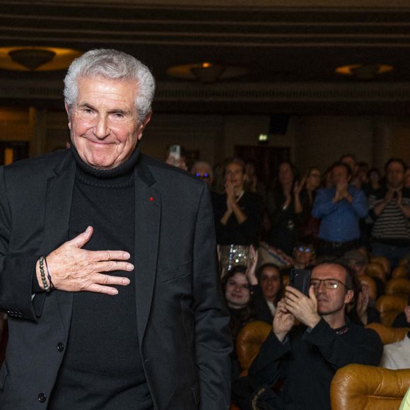 Exclusif - Claude Lelouch - Claude Lelouch fête son 87ème anniversaire sur la scène du Grand Rex à l'occasion de l'avant-première de son film "Finalement" à Paris le 30 octobre 2024. © Pierre Perusseau/Bestimage