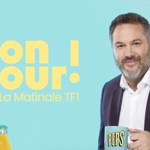 Depuis janvier, Bruce Toussaint présente "Bonjour !" chaque jour sur TF1
Affiche promotionnelle de "Bonjour !", la matinale de TF1