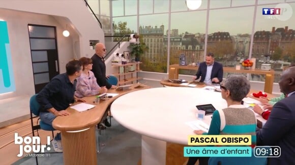 La matinale de TF1 a été ponctuée de la présence de Pascal Obispo le vendredi 15 novembre 2024
Pascal Obispo et l'équipe de "Bonjour !" sur TF1