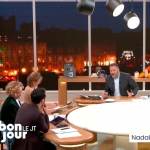 L'équipe de "Bonjour !" s'est agacée de la remarque de Bruce Toussaint sur Rafael Nadal
Bruce Toussaint et l'équipe de "Bonjour !" sur TF1