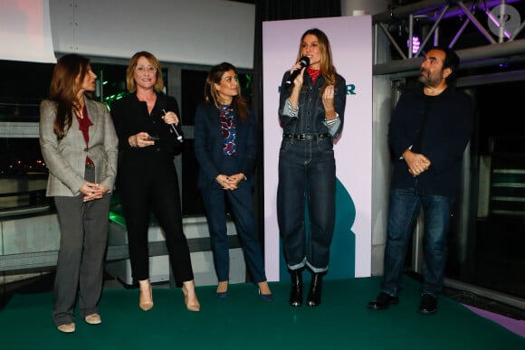 Exclusif - Kim Younes Charbit (pdte de TV5 monde), Daniela Lumbroso, Samira Sitaïl (ambassadrice du Maroc en France), Laury Thilleman, André Manoukian - Soirée en avant-première de la diffusion de l'émission "La fête de la chanson à l'orientale Spéciale Tanger" à l'nstitut du Monde Arabe à Paris le 19 novembre 2024. L'émission sera diffusée le 22 novembre sur France 3. © Christophe Clovis / Bestimage