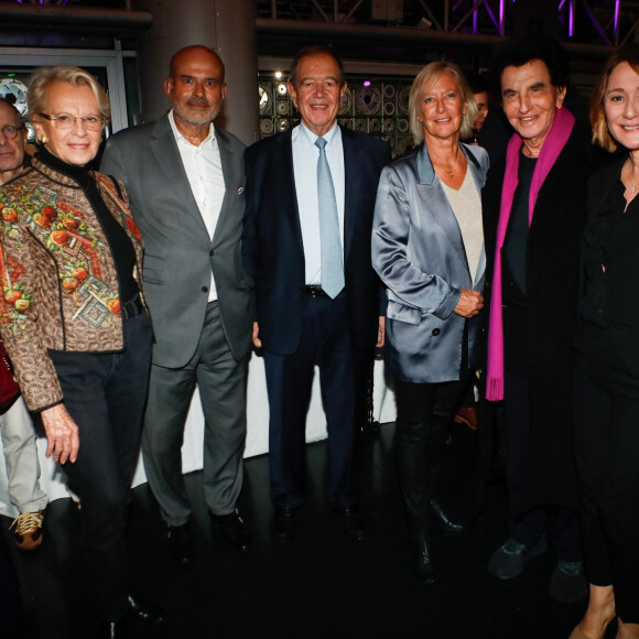 Exclusif - Michèle Alliot-Marie, Bruno Cluzel, Patrick Ollier, Sophie Cluzel (secrétaire d'état chargée des personnes handicapées en France), Jack Lang (directeur de l'Instiut du Monde Arabe), Daniela Lumbroso - Soirée en avant-première de la diffusion de l'émission "La fête de la chanson à l'orientale Spéciale Tanger" à l'nstitut du Monde Arabe à Paris le 19 novembre 2024. L'émission sera diffusée le 22 novembre sur France 3. © Christophe Clovis / Bestimage 