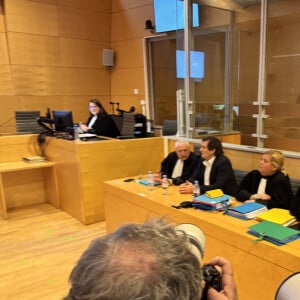 Pierre Palmade au tribunal de Melun avec ses avocats Me Alain Barsikian et Me Céline Lasek pour son procès pour blessures involontaires à la suite d'un accident de la route en février 2023 dans lequel sa voiture a percuté un autre véhicule à Melun. Le 20 novembre 2024. © Christophe Clovis / Bestimage 