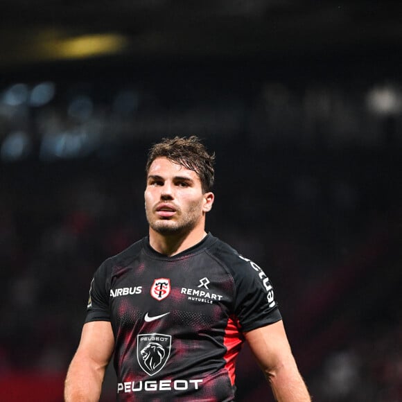 
Antoine Dupont de Toulouse pendant le match du Top 14 entre Toulouse et Clermont au Stade Ernest Wallon le 12 octobre 2024 à Toulouse, France. Photo par Anthony Bibard/FEP/Icon Sport/ABACAPRESS.COM