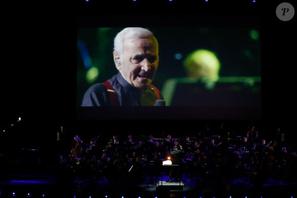 Exclusif - Ambiance - Spectacle symphonique "Aznavour Célébration - l'hommage officiel" en clôture du centenaire de la naissance de C. Aznavour au palais des Congrès à Paris le 23 novembre 2024.